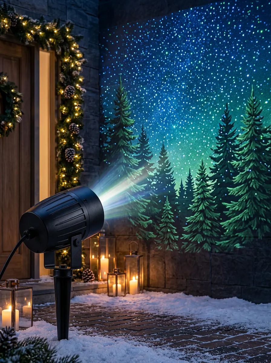 Starry Night Pine Forest Christmas LED Light Projector