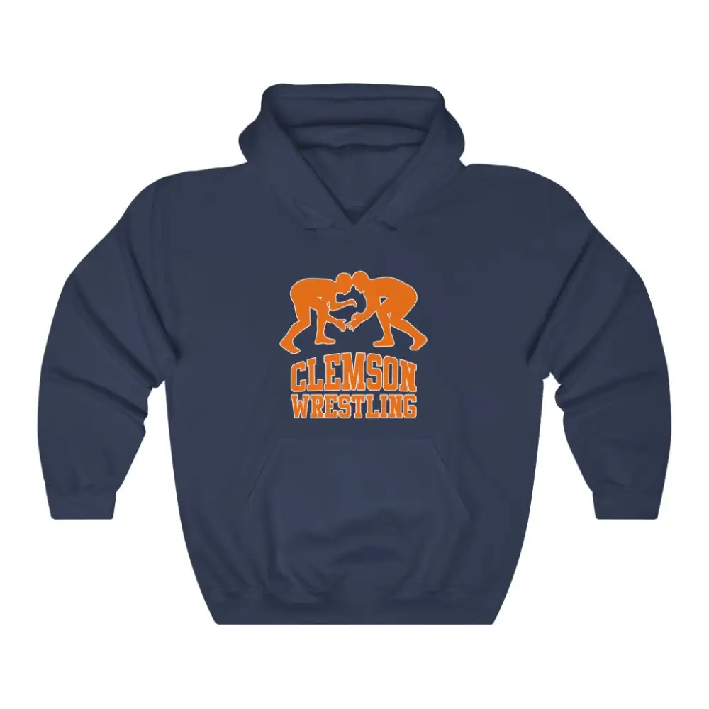 Relaxed Retro Text Wrestling Graphic Pullover Hoodie