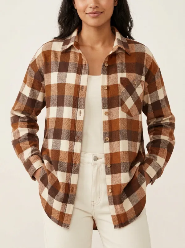 Cozy Plaid Plaid Long-Sleeve Shirt