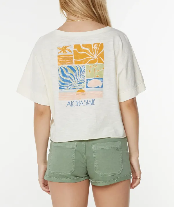 Backside Geometric Cartoon Print T-Shirt