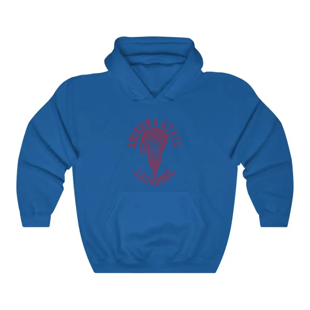 Stick Head Maroon Accent Lacrosse Graphic Pullover Hoodie