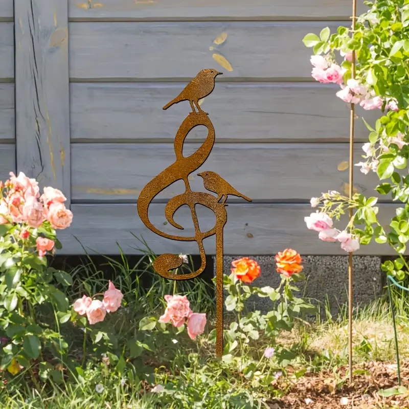 Bird & Music Yard Art