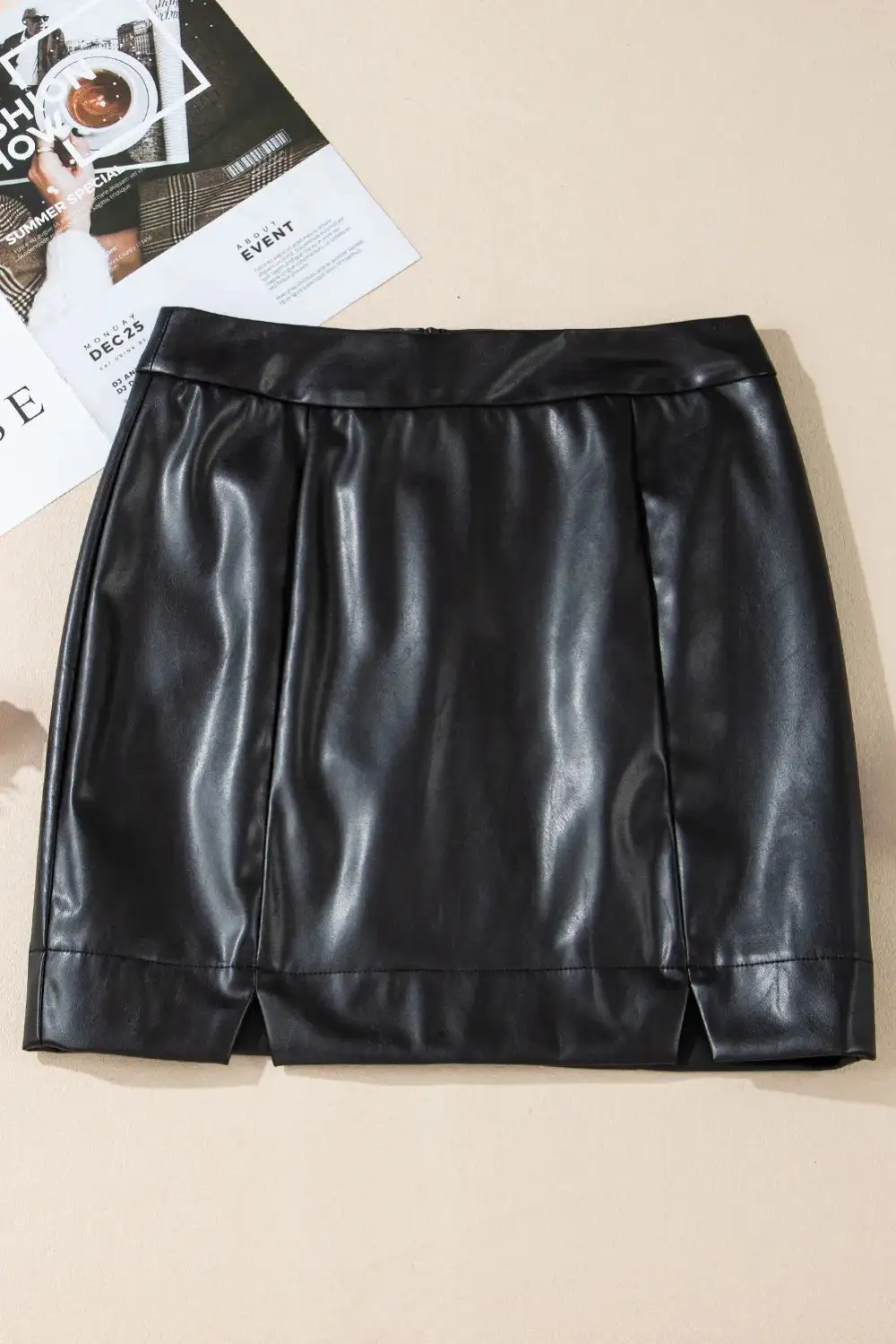 Smart Faux Leather Skirt