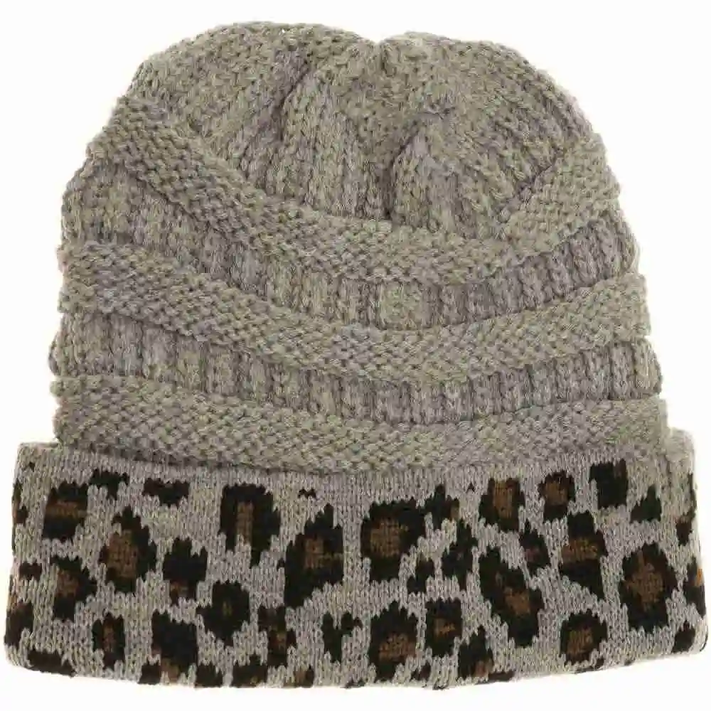 Cuff Leopard Print Beanie