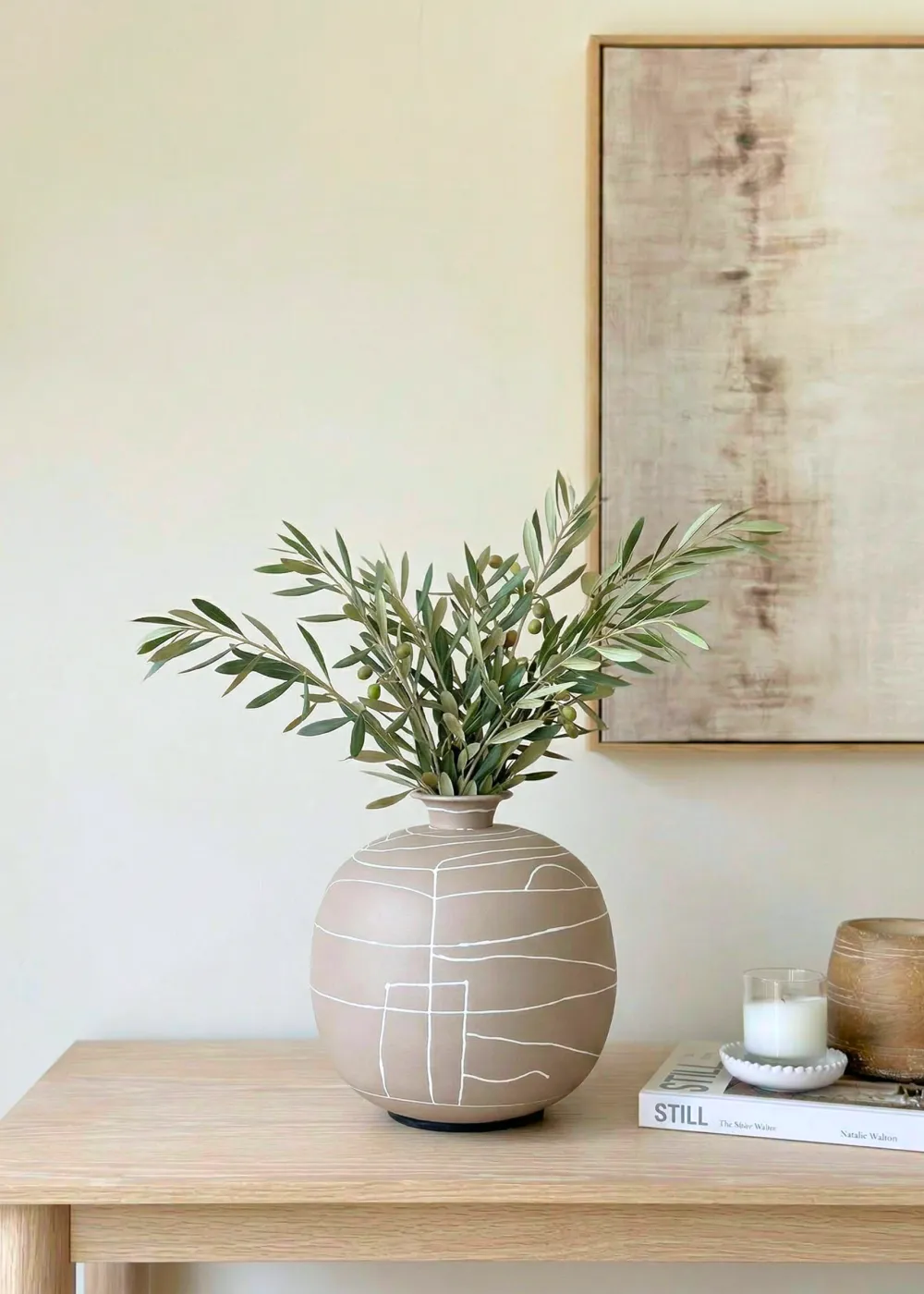 Dune Obsidian Vase Beige Small