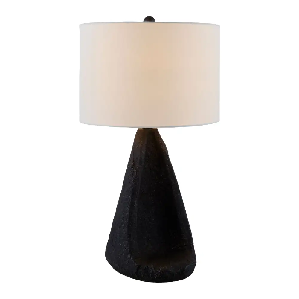 Textured Linen Shade Linen Resin Acrylic Table Lamp