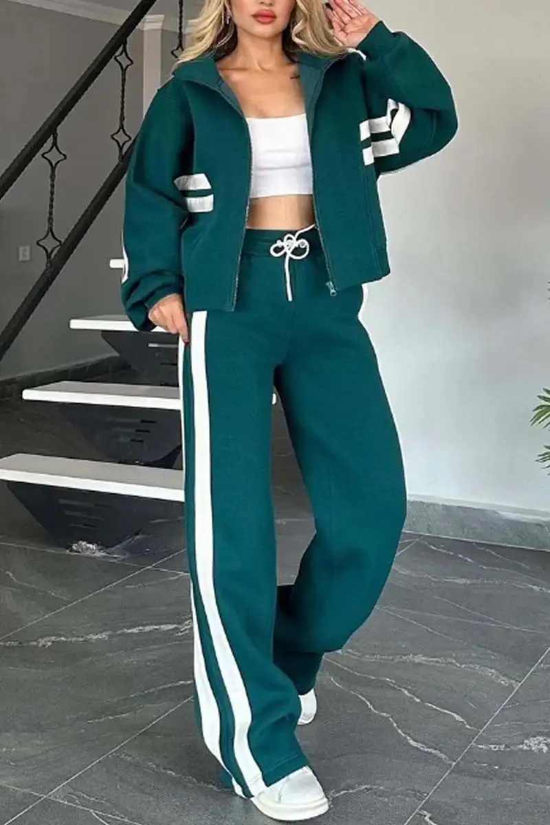 Retro Striped Zip Jacket