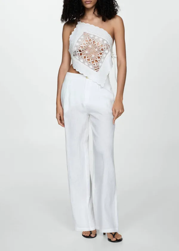 Linen Trousers With Darts