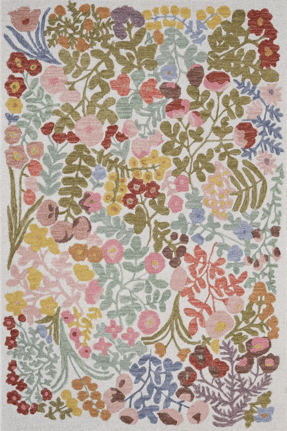 Hand Tufted Floral Textured Wool Area Rug