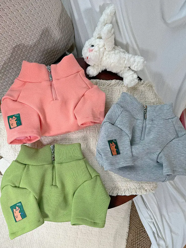 Zipper Up Fleece Lined Pajama Set