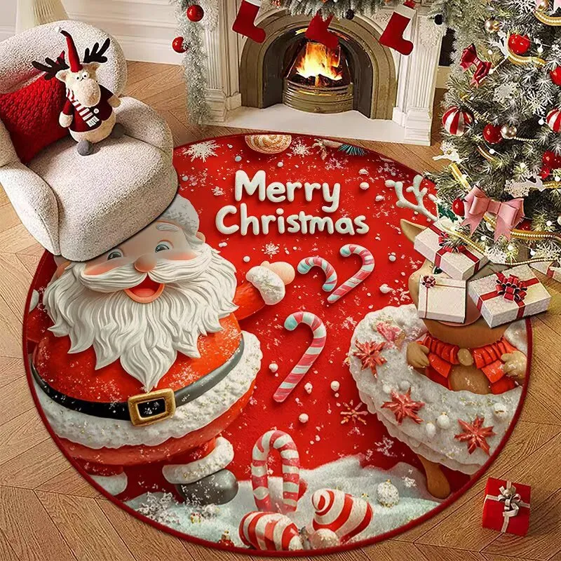 Textured Candy Cane Pattern Floor Rug