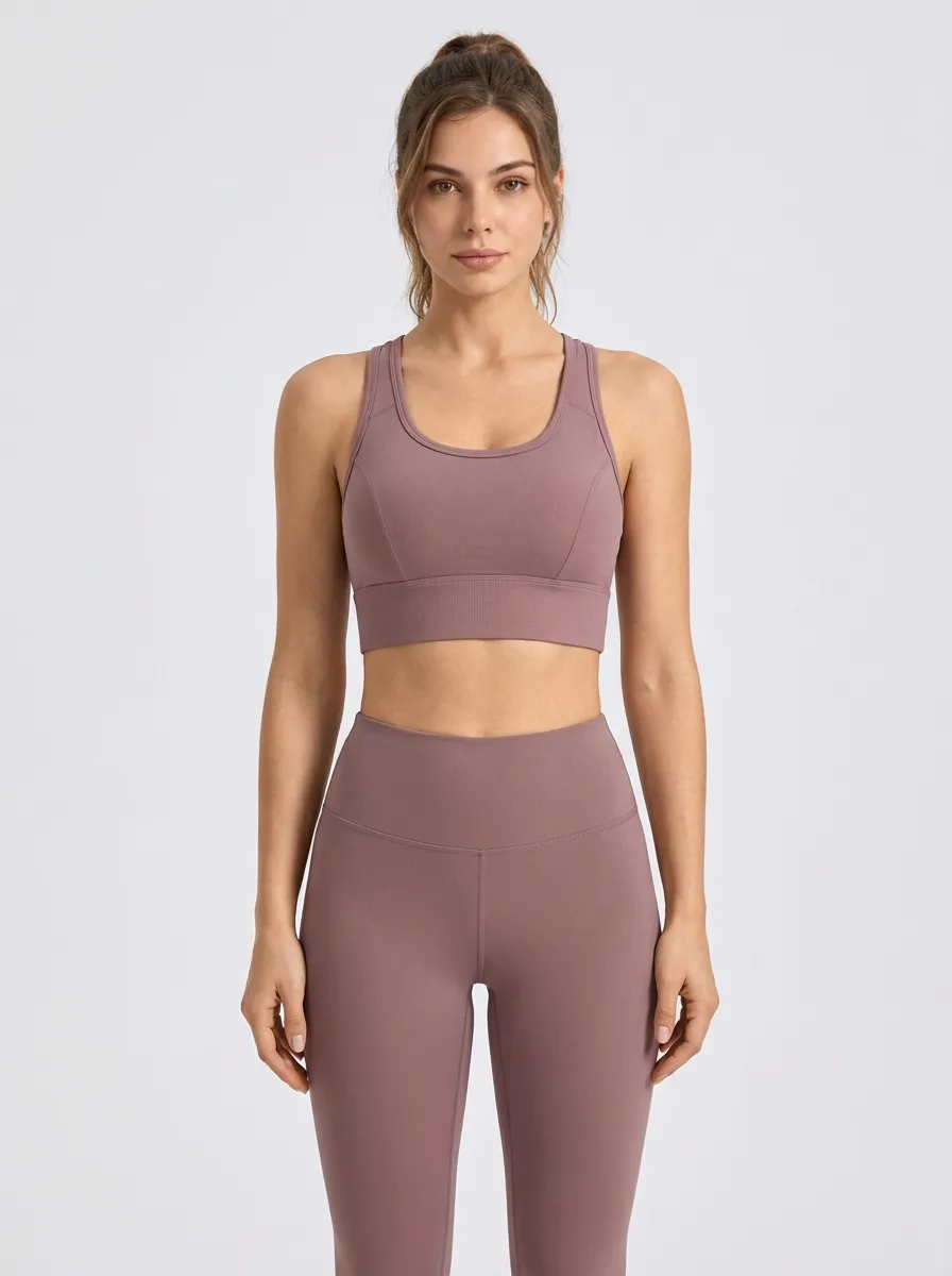 Women's Cross Back Sports Bra with Soft Touch Detail