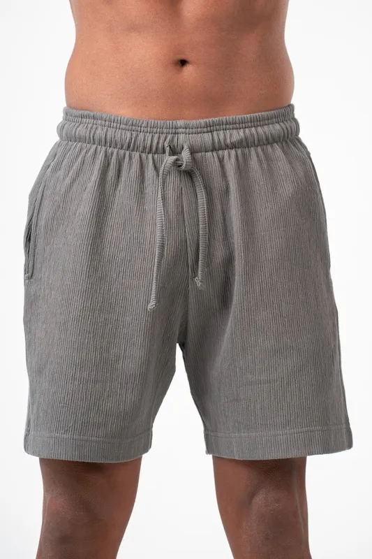 Grey Everyday Textured Pull On Shorts