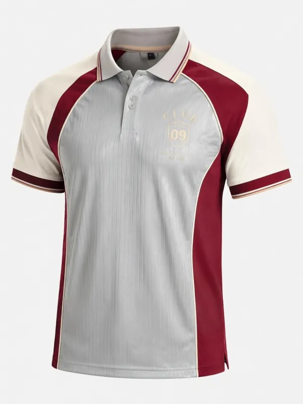 Men's Athletic Club 09 Shield Logo Printed Polo Shirt