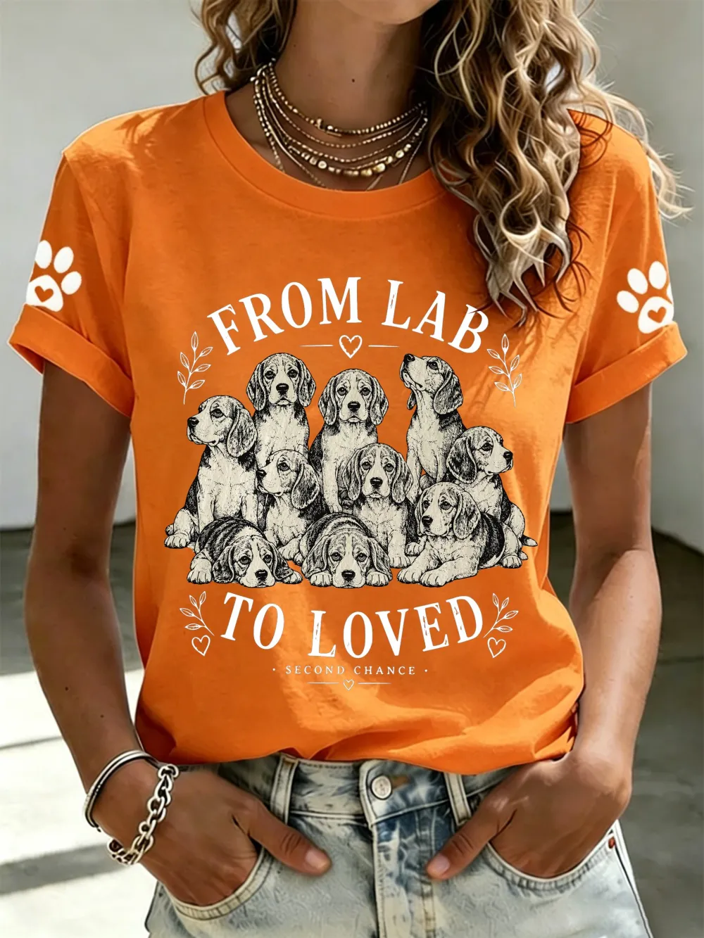 Women's From Lab To Loved Beagles Print T-shirt