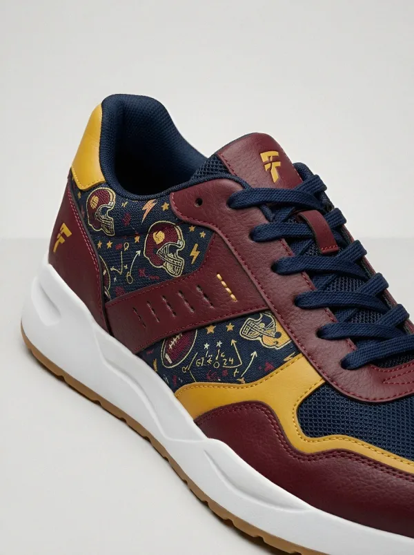 Everyday Men's American Football Fan Helmet Pattern Printed Sneakers