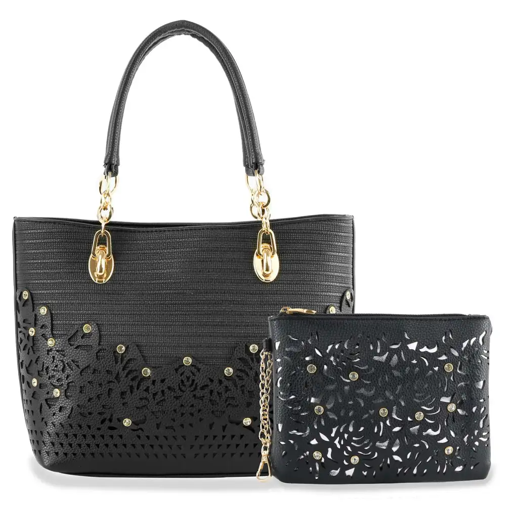 Rhinestone Accent Accented Set Tote Bag