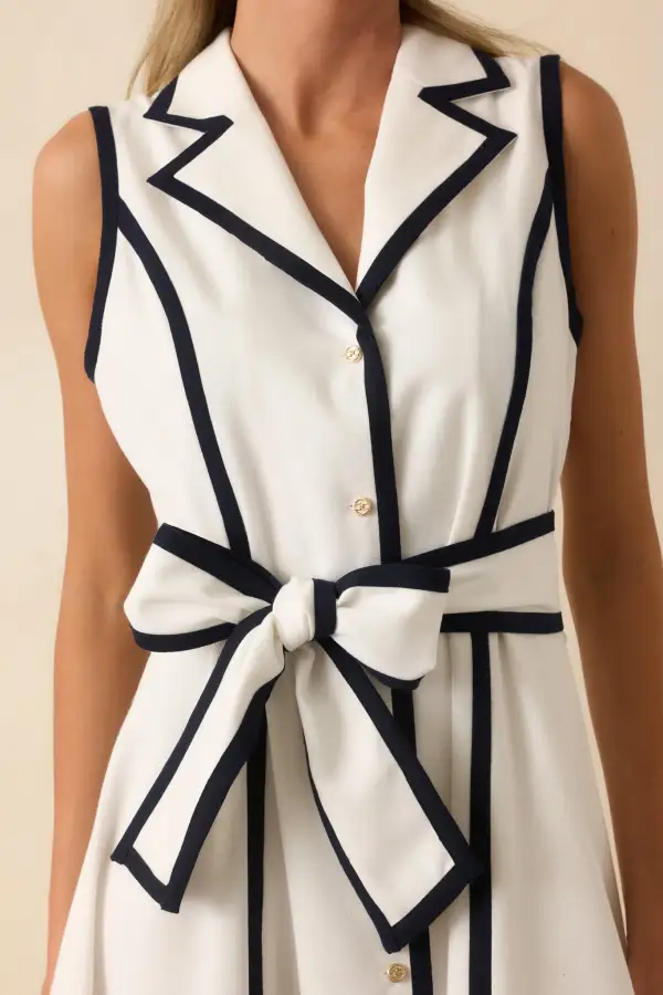 Long Contrast Midi Dress