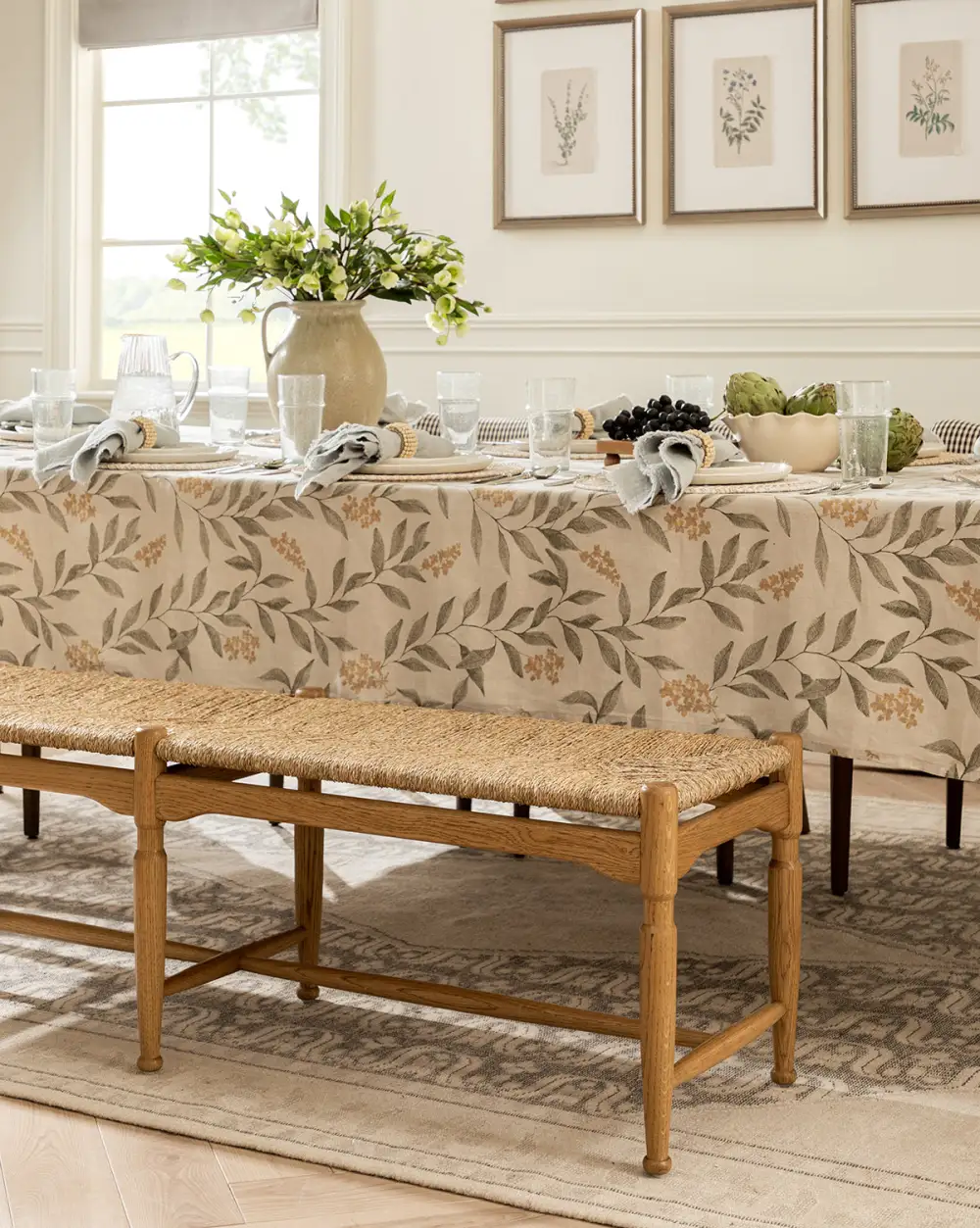 Woven Oak Bench