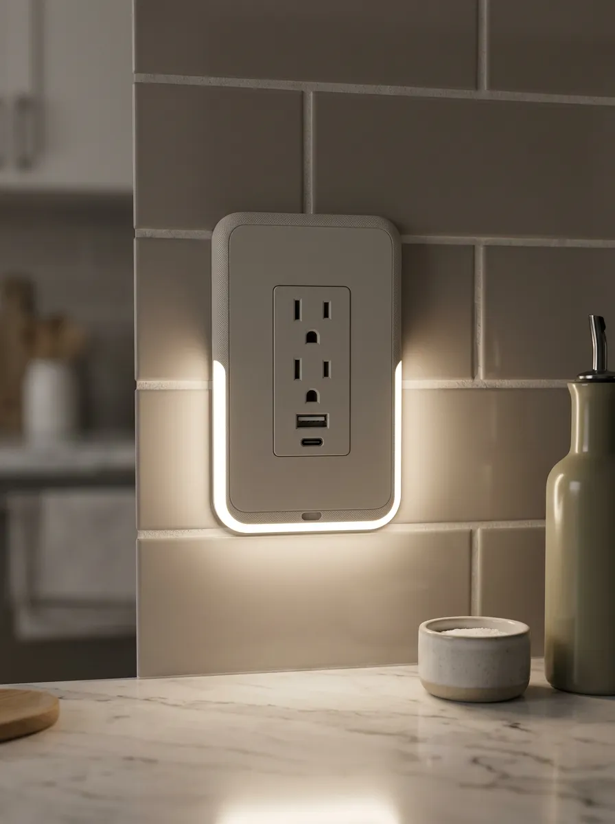 Modern Minimalist Warm Glow Printed LED Outlet Cover