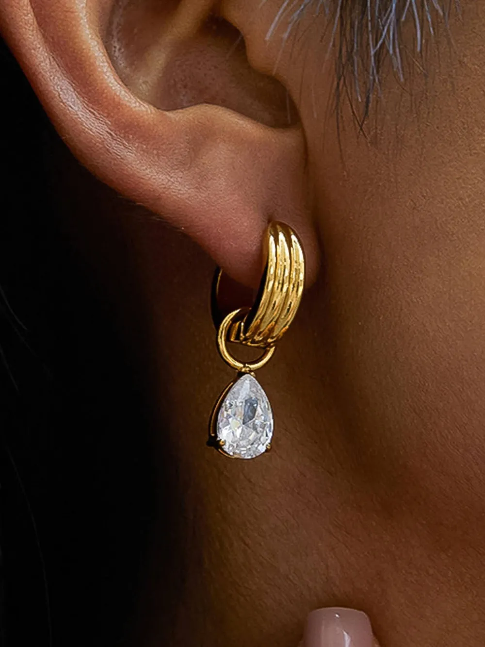 Teardrop Mismatched Stone Earrings