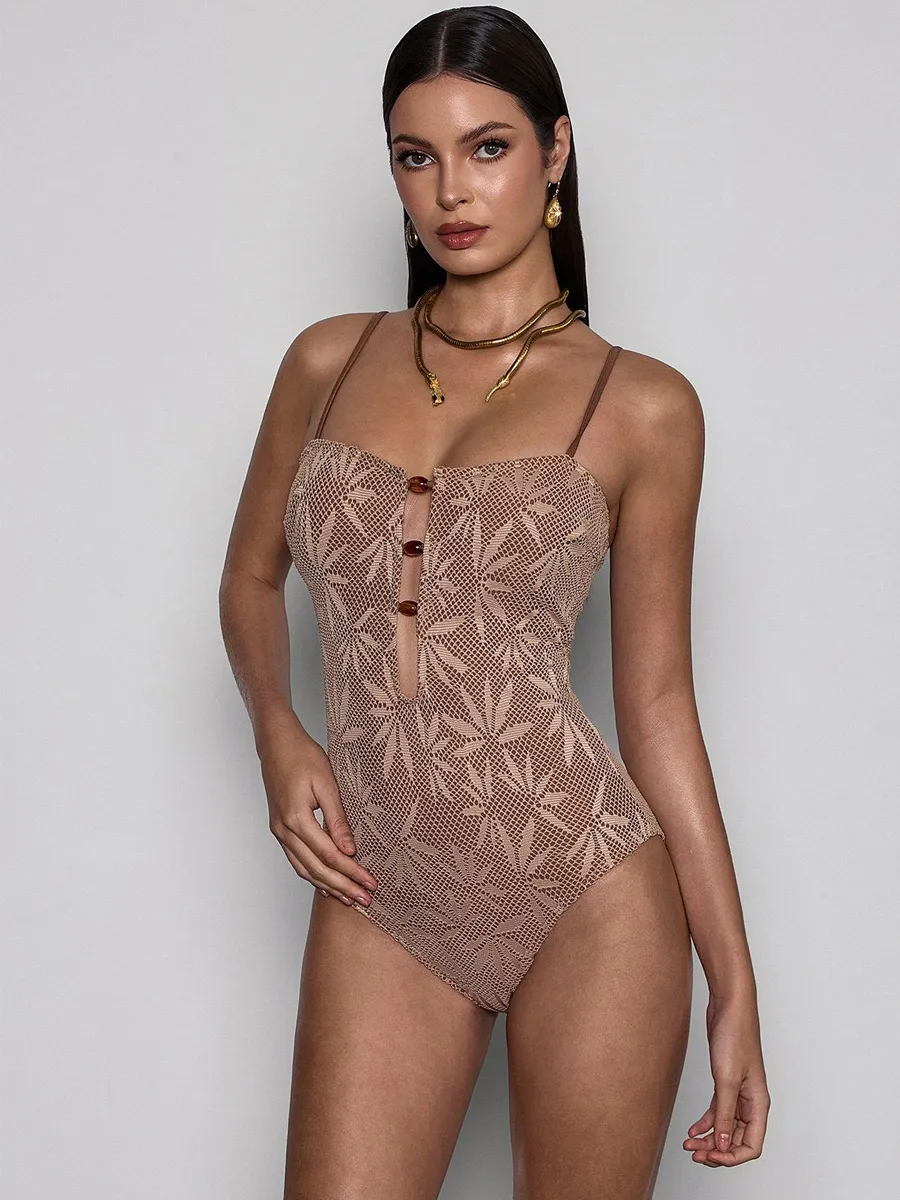 Nadira Spaghetti Cutout Leaf Bodysuit