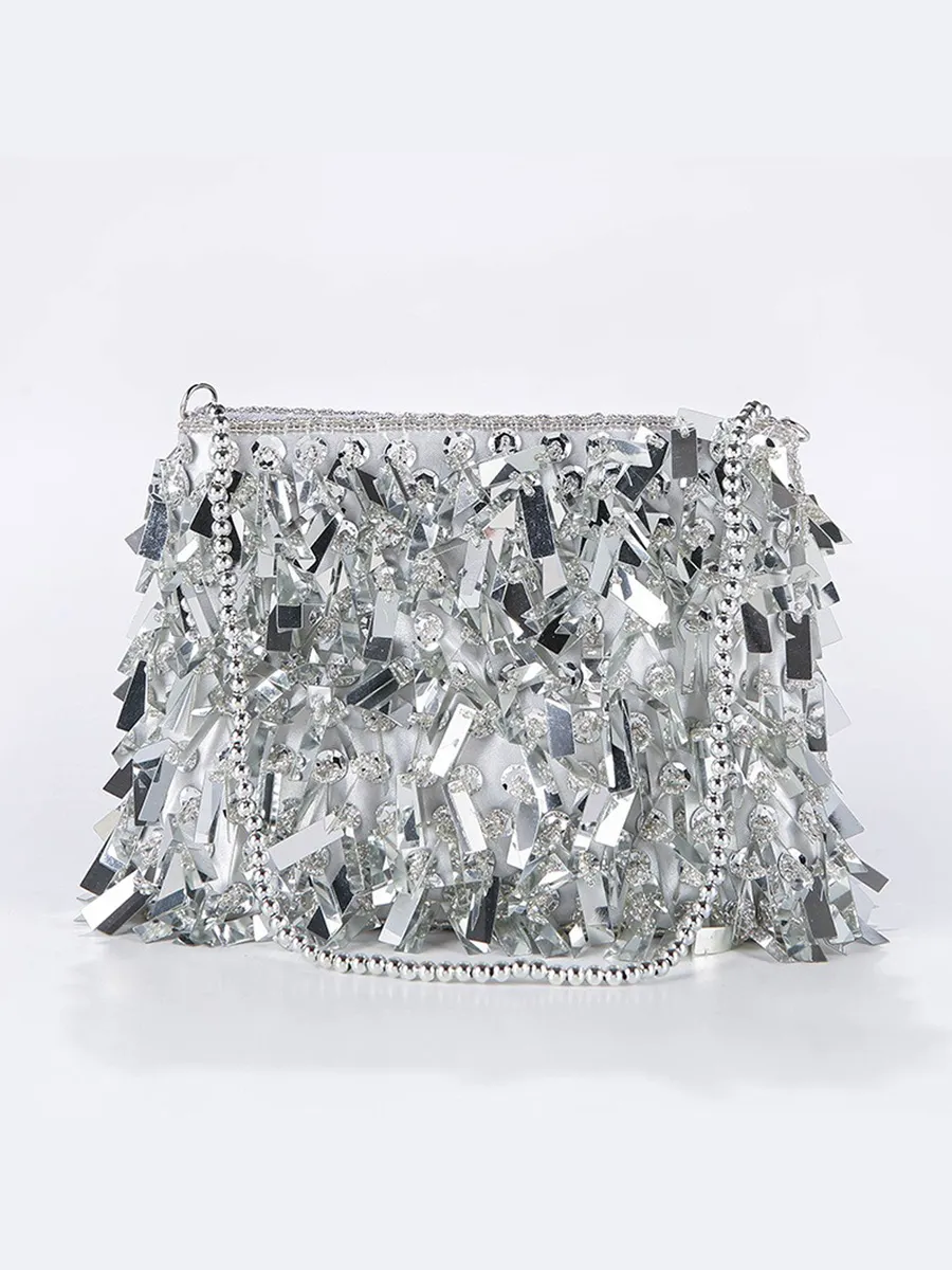 Faye Hand-Embroidered Sequin Evening Bag