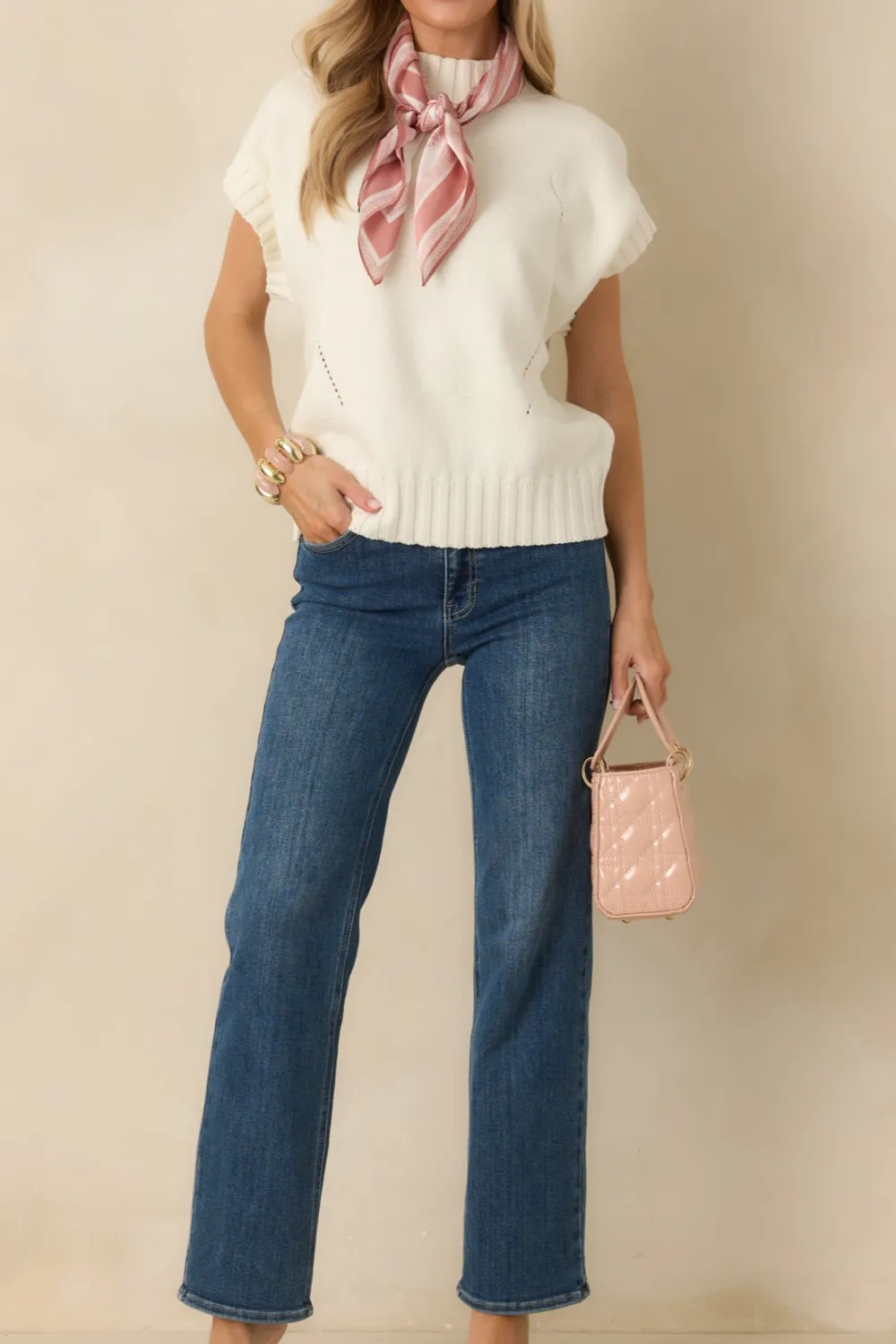 Knit Short Sleeve Knit Sweater