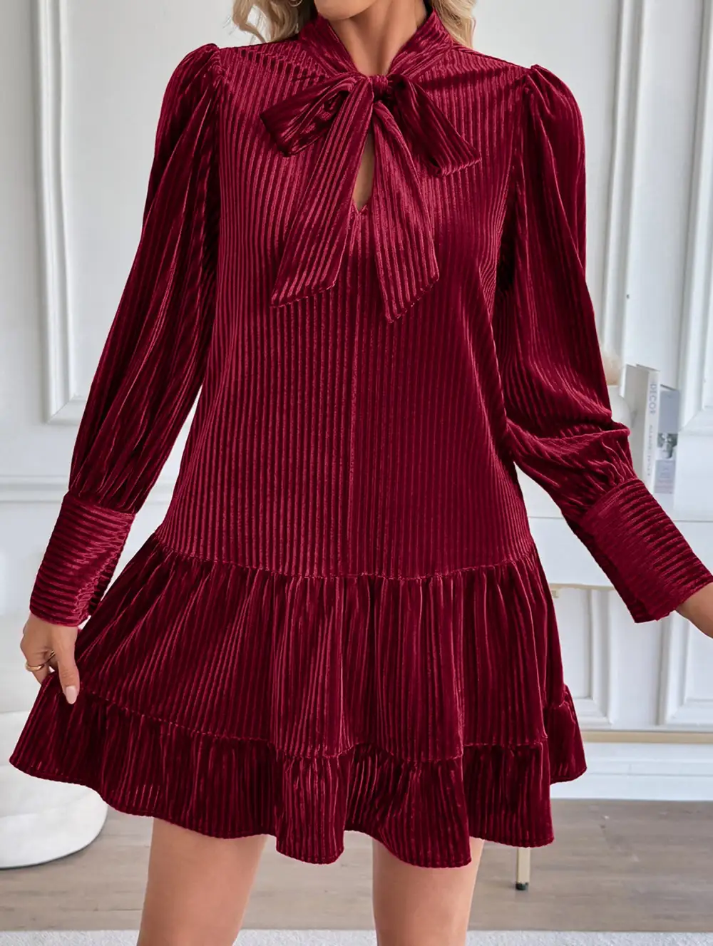 Retro Hot Sale Velvet Mini Dress