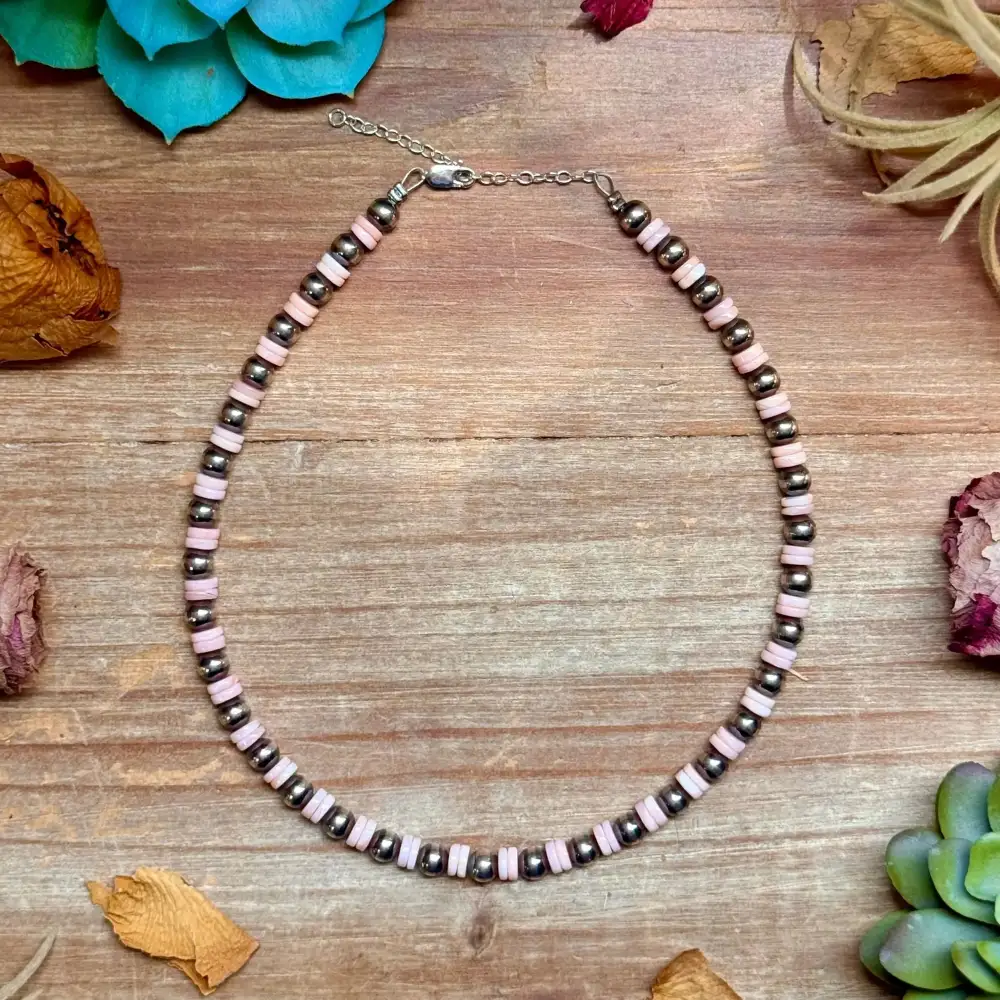 Chain Layered Pearl Conch Sterling Silver Choker Necklace