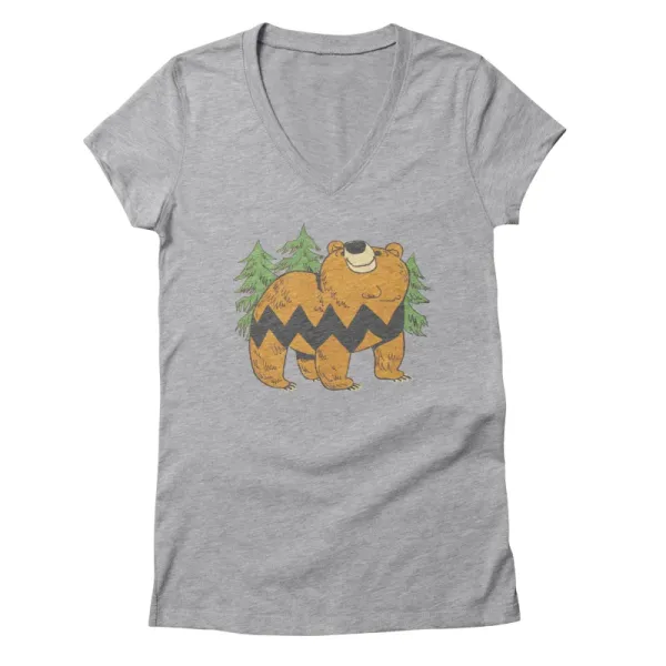 Brown Bear V-Neck Tee