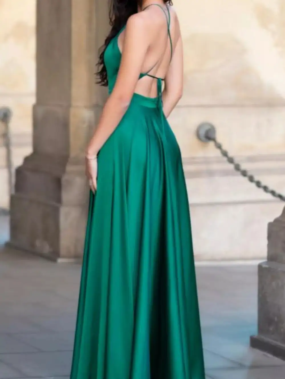 Halter Neck Slit Maxi Dress