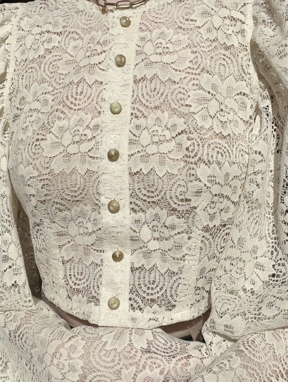 Lace Flare Sleeve Design Blouse