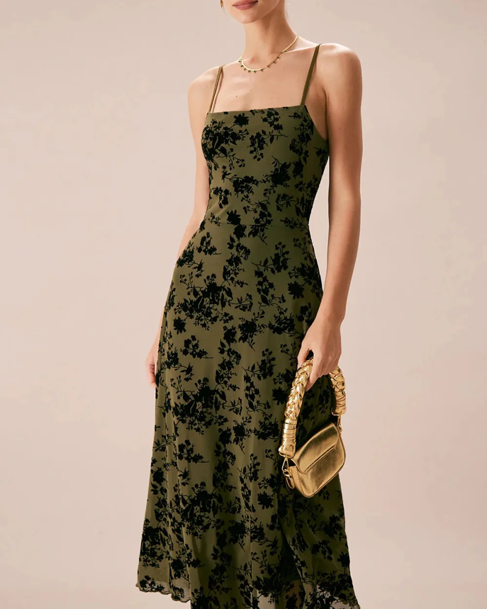 Floral Print Suspender Dress