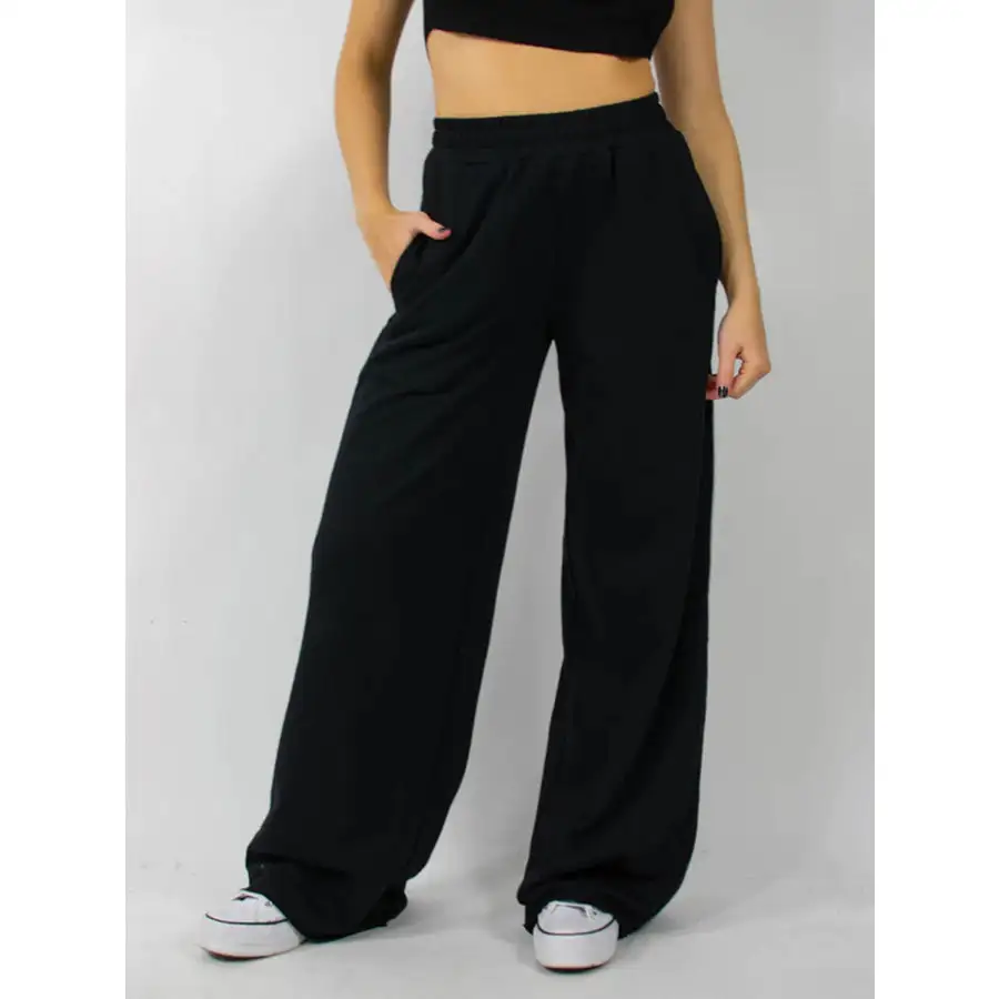 Classic Elastic Waist Wide Leg Pants
