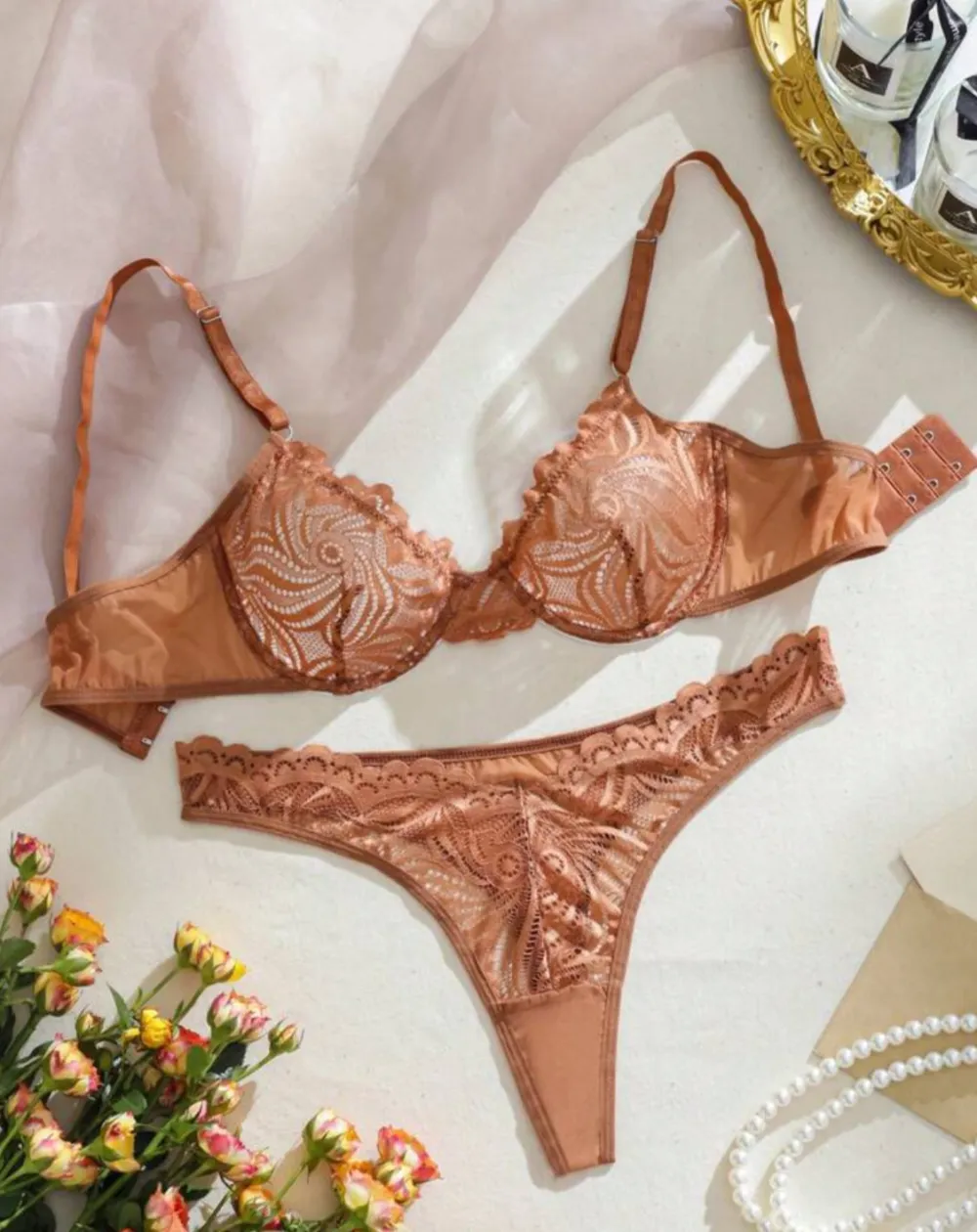 Sculpted Silk Lingerie Set