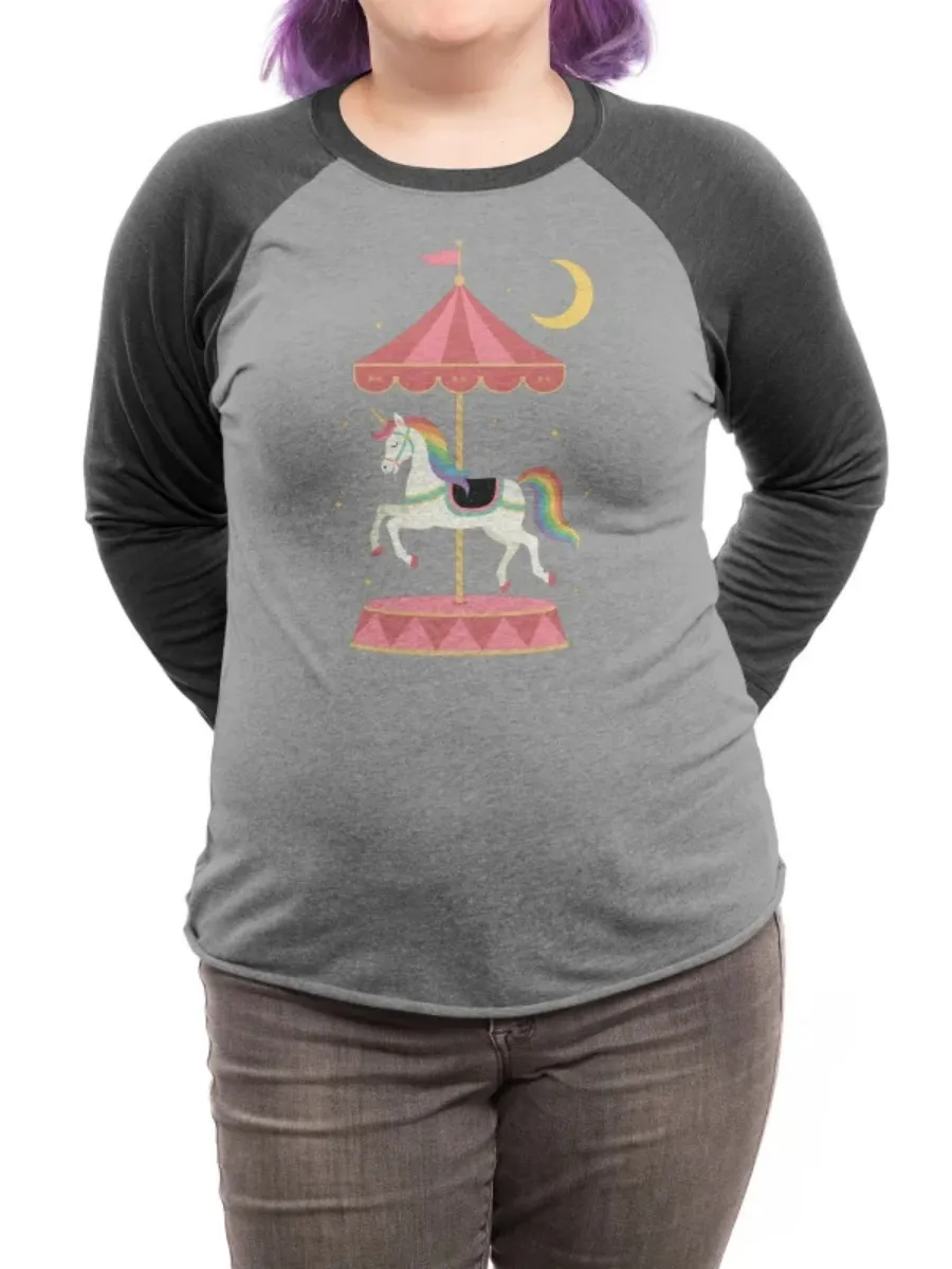 Unicorn Carousel Raglan Sleeve Tee