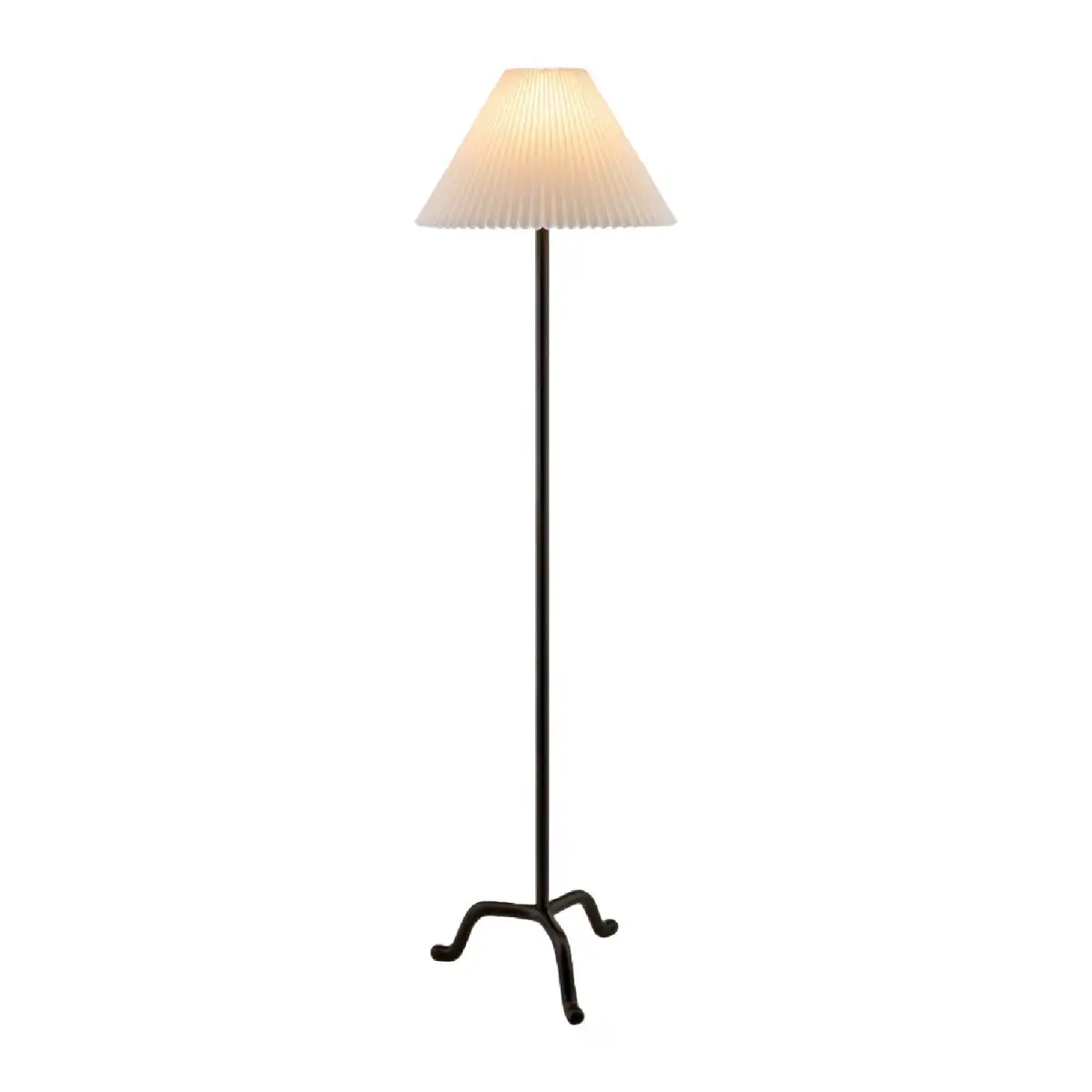 Modern Linen-Shade Pleated Floor Lamp