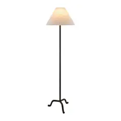 Modern Linen-Shade Pleated Floor Lamp