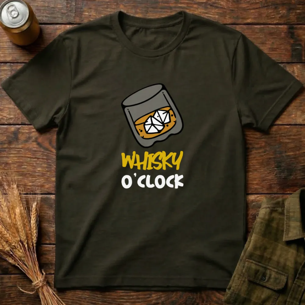 Whisky O'Clock Graphic Cotton T-Shirt