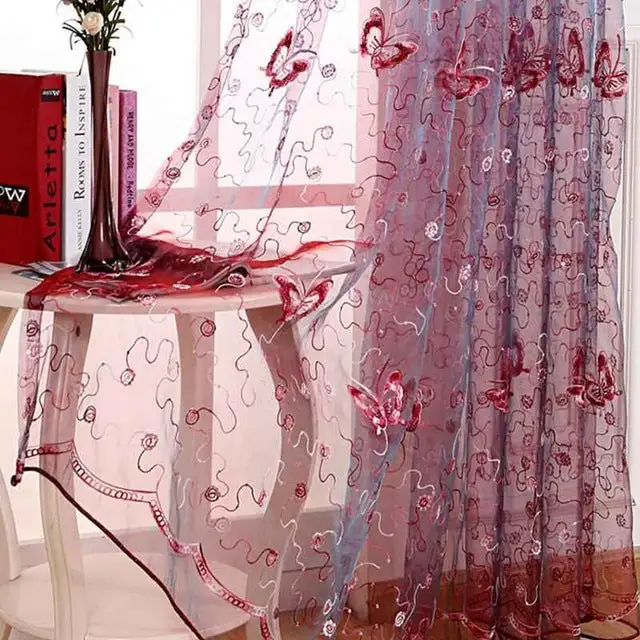 Butterfly Embroidered Curtain Panel