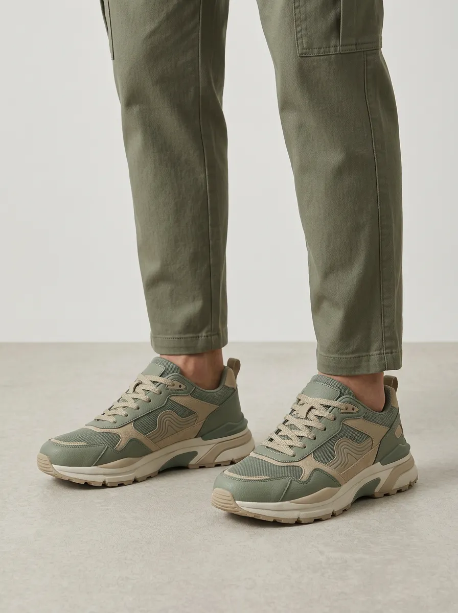 Unisex Everyday Wavy Pattern Print Sneakers