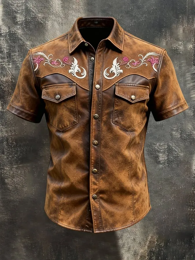Men's Retro Pocket Short-Sleeve Shirt