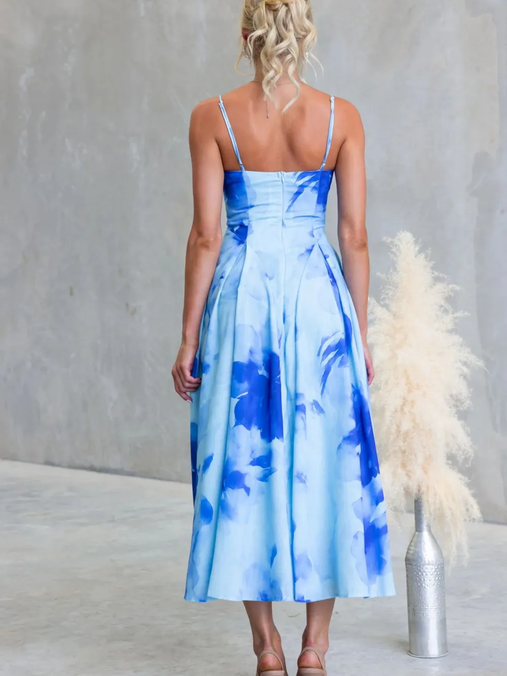 Spaghetti Spaghetti Strap Midi Dress