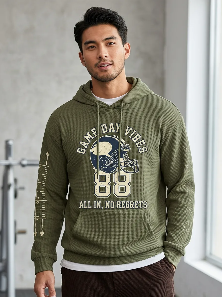 Men's Football Lover Game Day 88 Helmet Printed Hoodie
