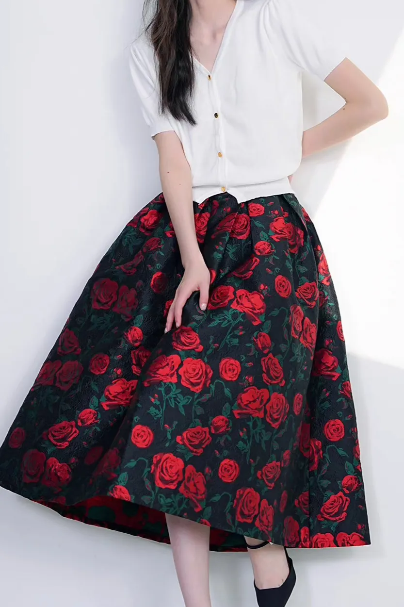 Comfortable City Embroidered High Waist Skirt