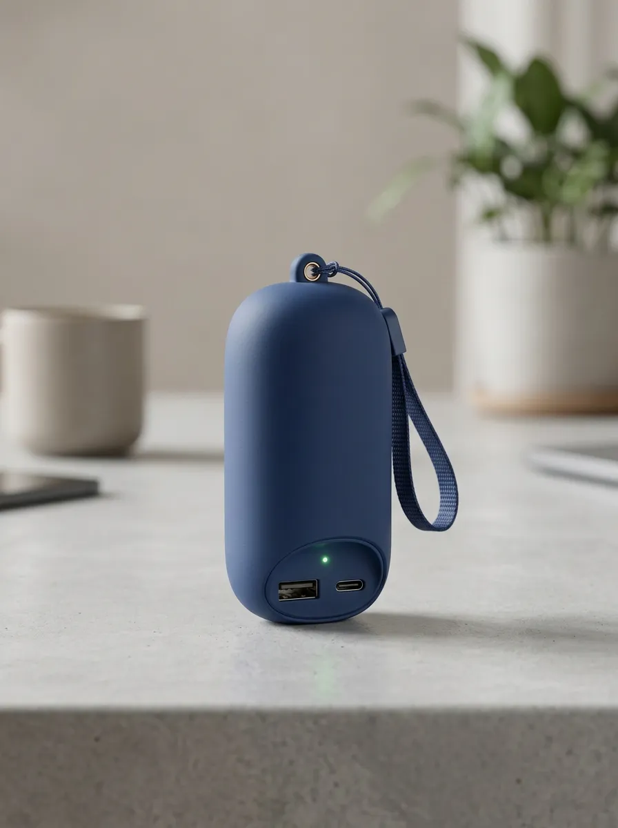 Navy Blue Portable Lanyard Power Bank