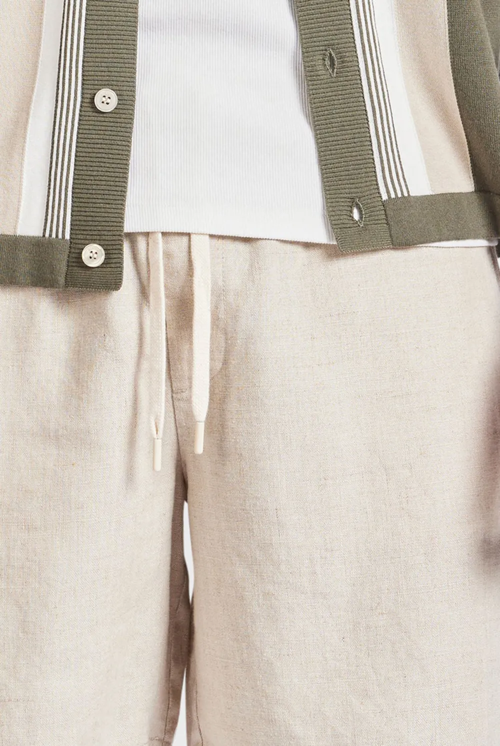 Relaxed Tapered Linen Blend Casual Lounge Shorts