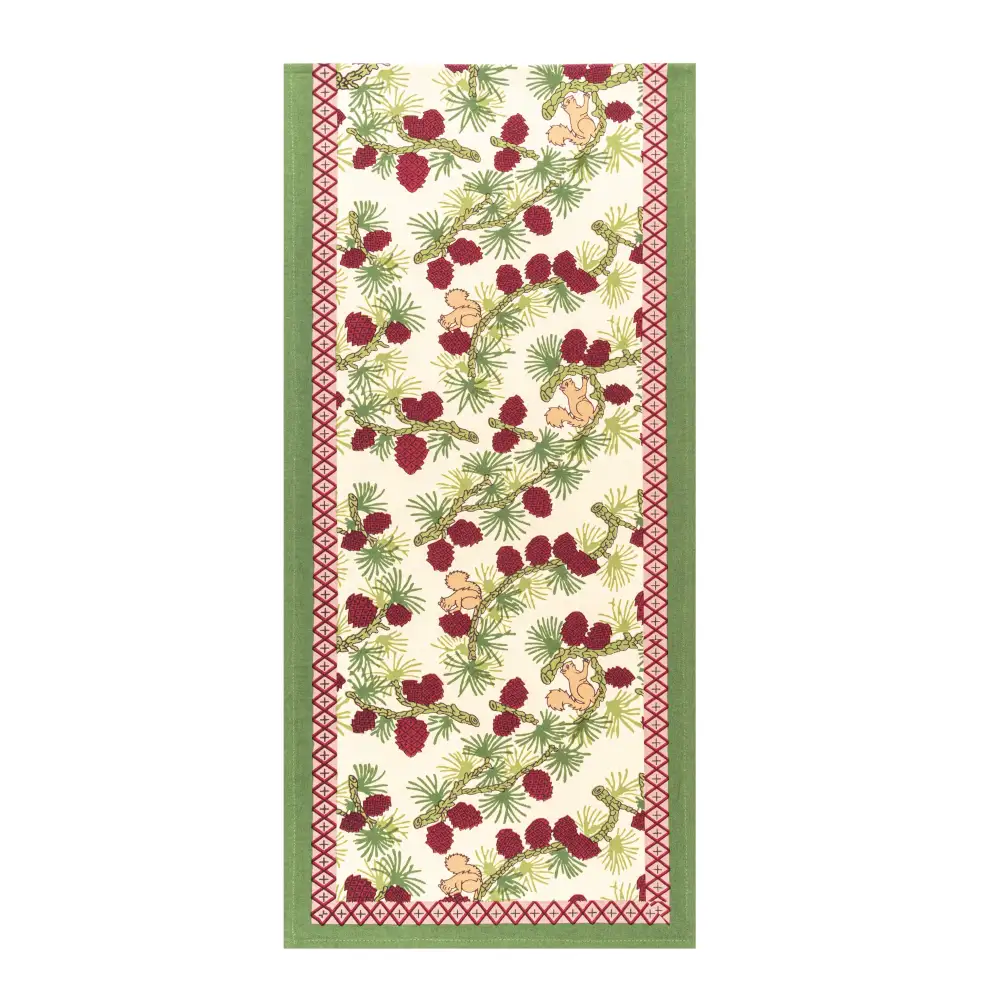 Squirrel And Pinecone Table Runner