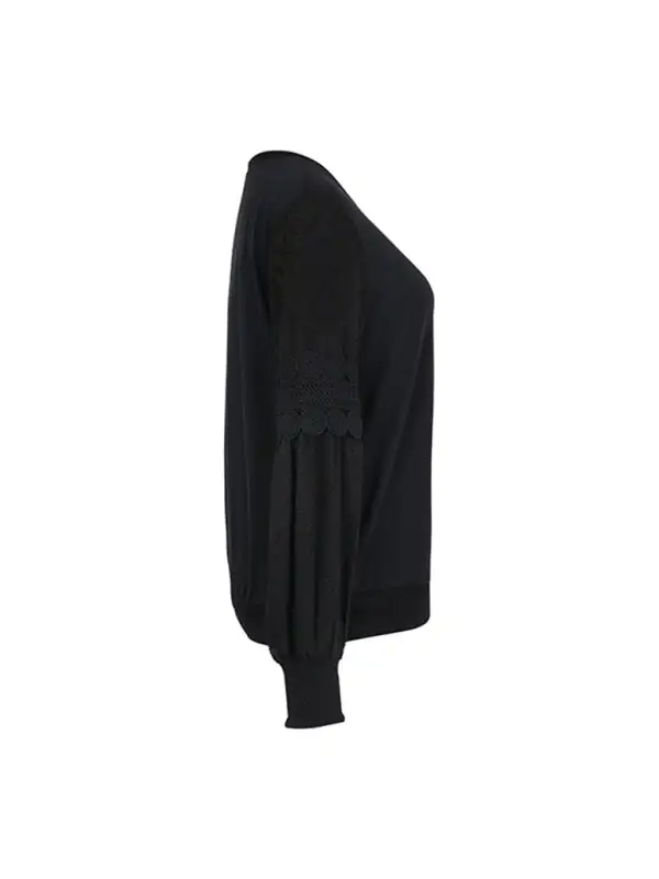 Pocketed Long-Sleeve Knit Hoodie